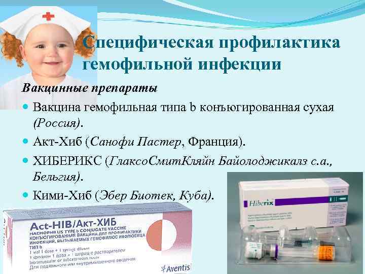 Специфическая профилактика гемофильной инфекции Вакцинные препараты Вакцина гемофильная типа Специфическая профилактика гемофильной инфекции Вакцинные препараты Вакцина гемофильная типа