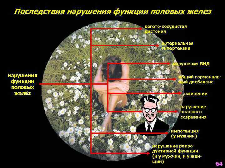  Последствия нарушения функции половых желез     вегето-сосудистая   