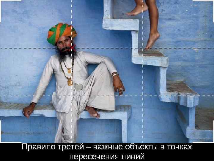 Правило третей – важные объекты в точках  пересечения линий 