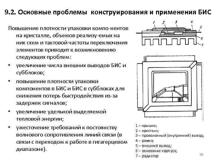 9. 2. Основные проблемы конструирования и применения БИС Повышение плотности упаковки компо-нентов  на
