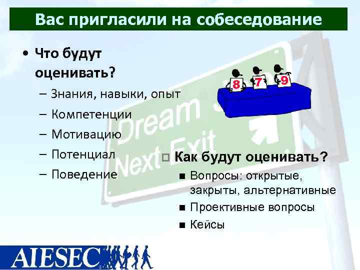 Вас пригласили на собеседование  • Что будут  оценивать?  – Знания,