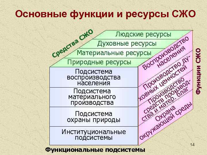 Основные функции и ресурсы СЖО     О  Людские ресурсы 