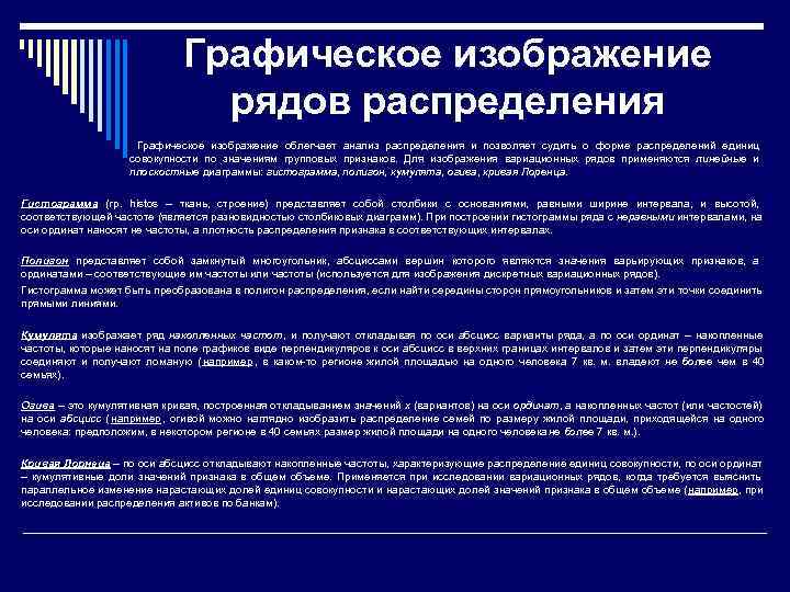       Графическое изображение      рядов