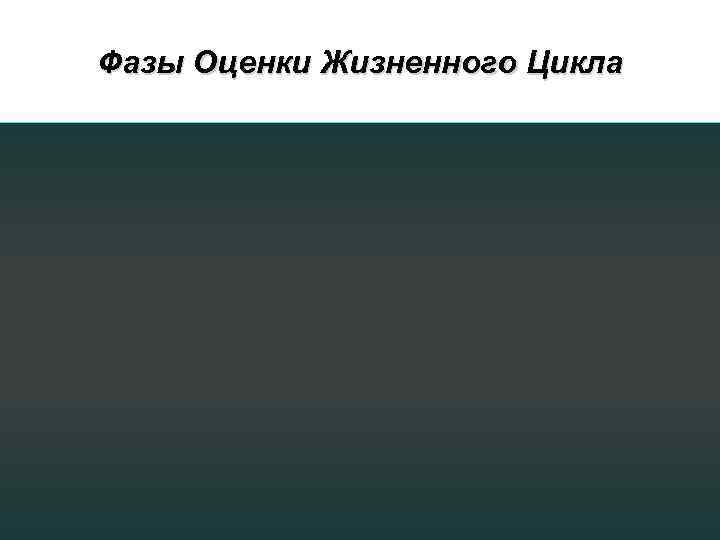 Фазы Оценки Жизненного Цикла Фазы Оценки Жизненного Цикла