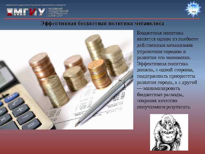 Эффективная бюджетная политика мегаполиса      Бюджетная политика   