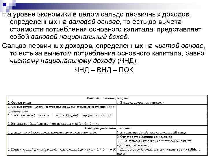 На уровне экономики в целом сальдо первичных доходов, определенных на валовой основе, то есть