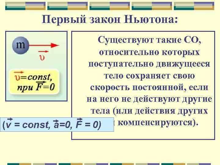   Первый закон Ньютона:    Существуют такие СО,   