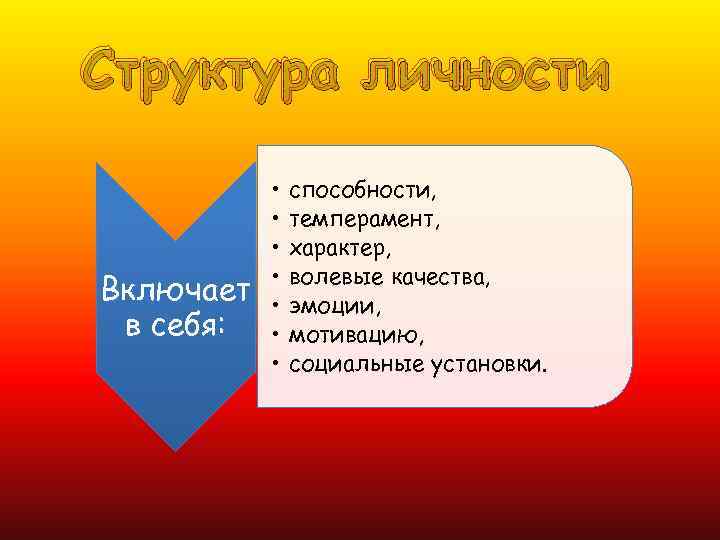 Структура личности   •  способности,   •  темперамент,  