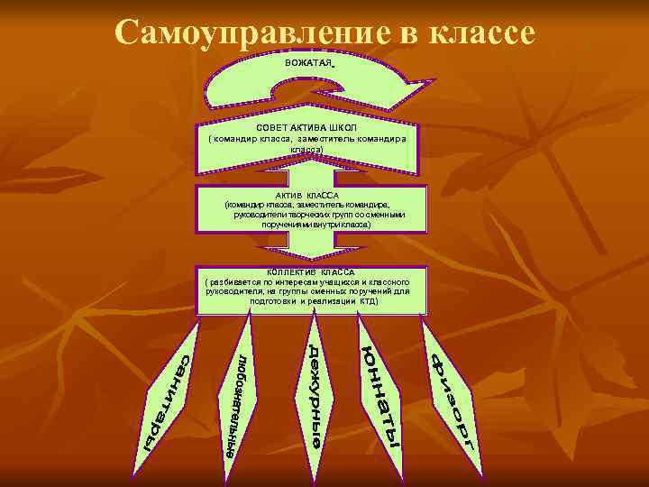 Самоуправление в классе    ВОЖАТАЯ    СОВЕТ АКТИВА ШКОЛ (
