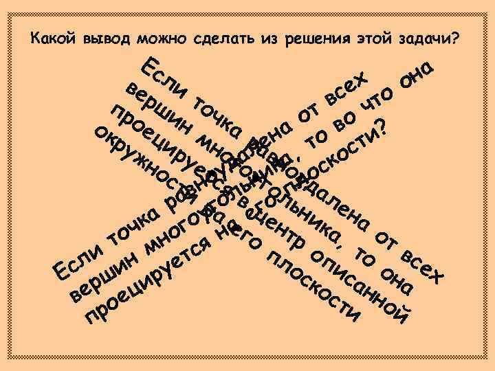 Какой вывод можно сделать из решения этой задачи?    Ес  
