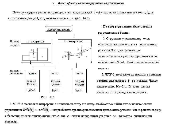       3.  Классификация задач управления режимами.  По