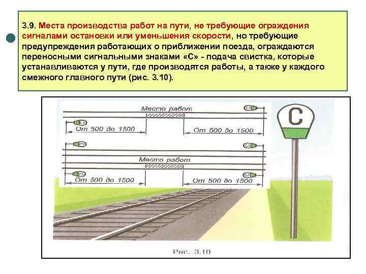 Место производства работ на перегоне ограждается по схеме