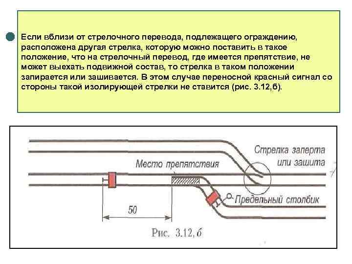 Схема ограждения места производства работ на стрелочном переводе