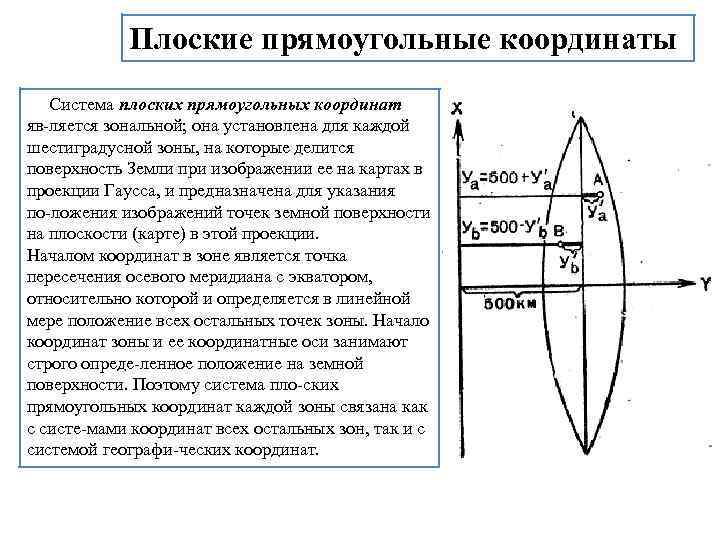   Плоские прямоугольные координаты  Система плоских прямоугольных координат  яв ляется зональной;