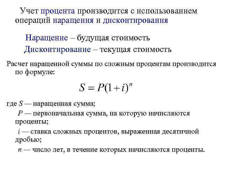 Применение сложных процентов в экономических расчетах проект