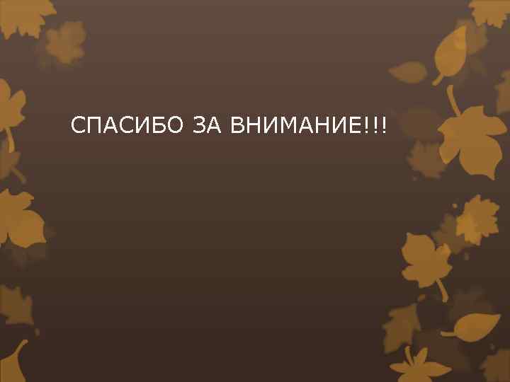 СПАСИБО ЗА ВНИМАНИЕ!!! 