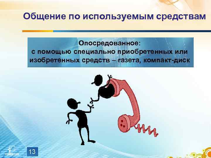  Общение по используемым средствам     Опосредованное:   с помощью