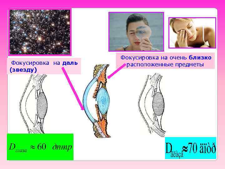     Фокусировка на очень близко Фокусировка на даль  расположенные предметы