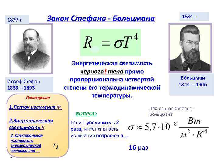 Закон стефана больцмана для теплового излучения