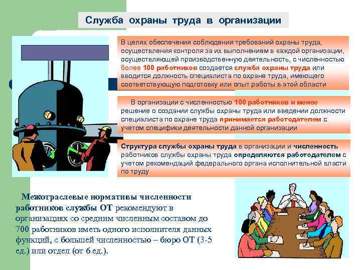     Служба охраны труда в организации     В