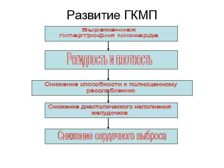  Развитие ГКМП Гибель кардиомиоцитов 