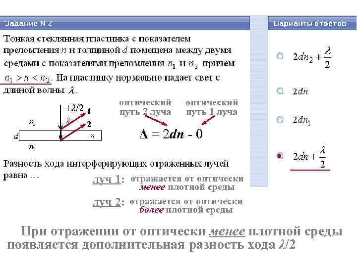 оптический +λ/2 1 путь 2 луча оптический +λ/2 1 путь 2 луча