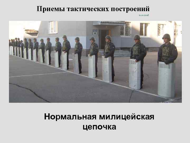 Приемы тактических построений      21. 01. 2018 Нормальная милицейская 