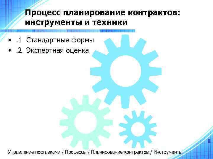  Процесс планирование контрактов:  инструменты и техники  • . 1 Стандартные формы