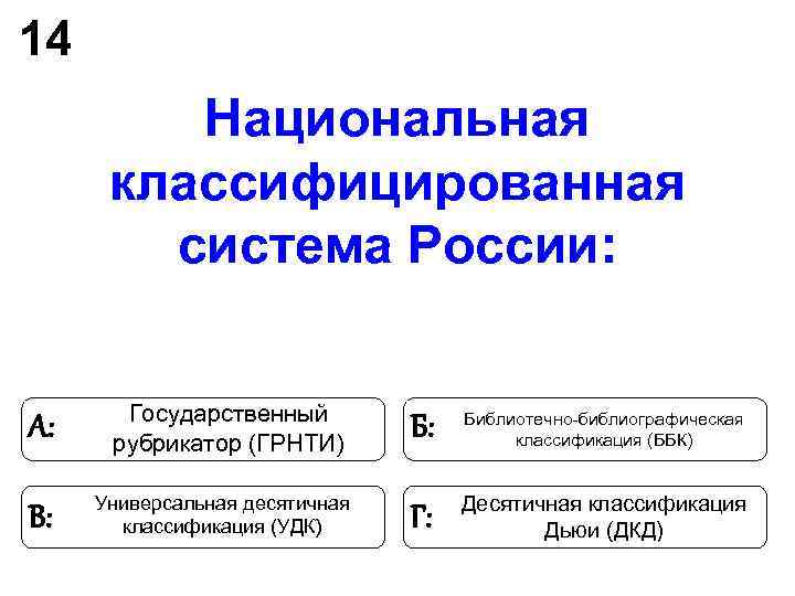 14 Национальная классифицированная система России: Государственный 14 Национальная классифицированная система России: Государственный