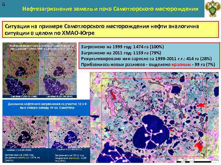 6 Нефтезагрязнение земель и почв Самотлорского месторождения Ситуация на примере Самотлорского месторождения нефти аналогична
