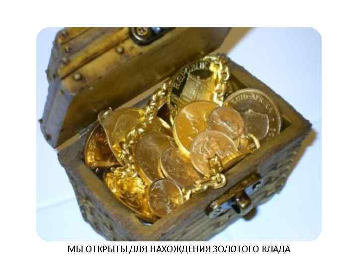 МЫ ОТКРЫТЫ ДЛЯ НАХОЖДЕНИЯ ЗОЛОТОГО КЛАДА 