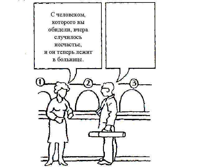   С человеком, которого вы  обидели, вчера случилось несчастье, и он теперь