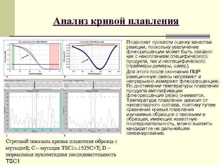    Анализ кривой плавления    -  Позволяет провести оценку