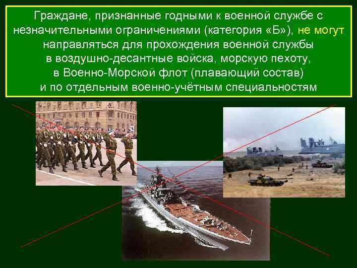   Граждане, признанные годными к военной службе с незначительными ограничениями (категория «Б» ),