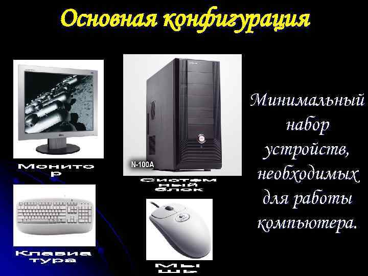 Основная конфигурация   Минимальный    набор   устройств,  