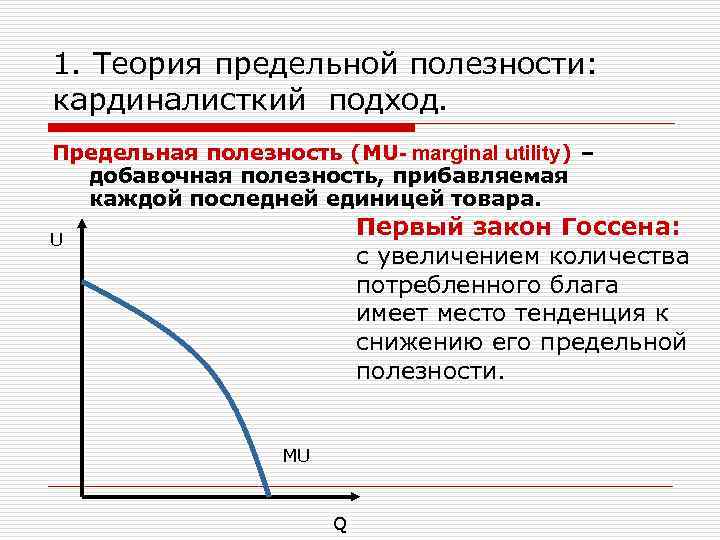 Полезность каждой дополнительной единицы потребленного блага