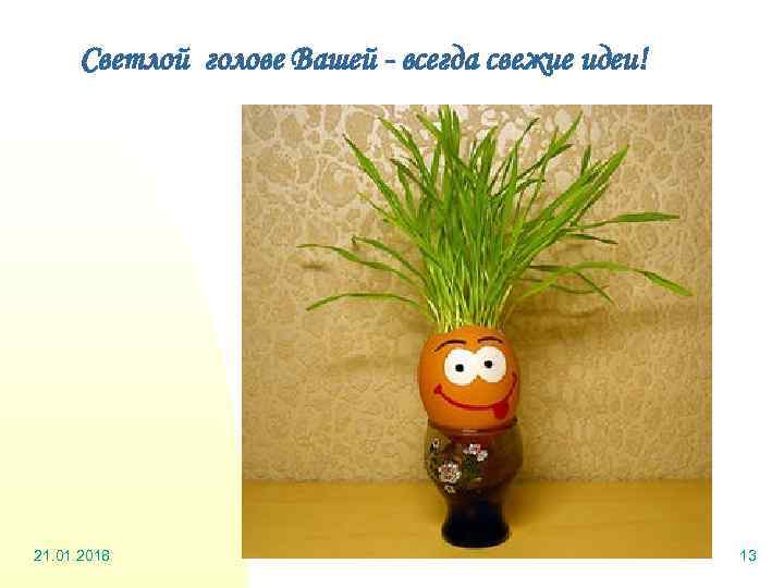  Светлой голове Вашей - всегда свежие идеи! 21. 01. 2018   