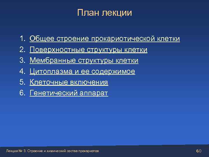     План лекции   1. Общее строение прокариотической клетки 