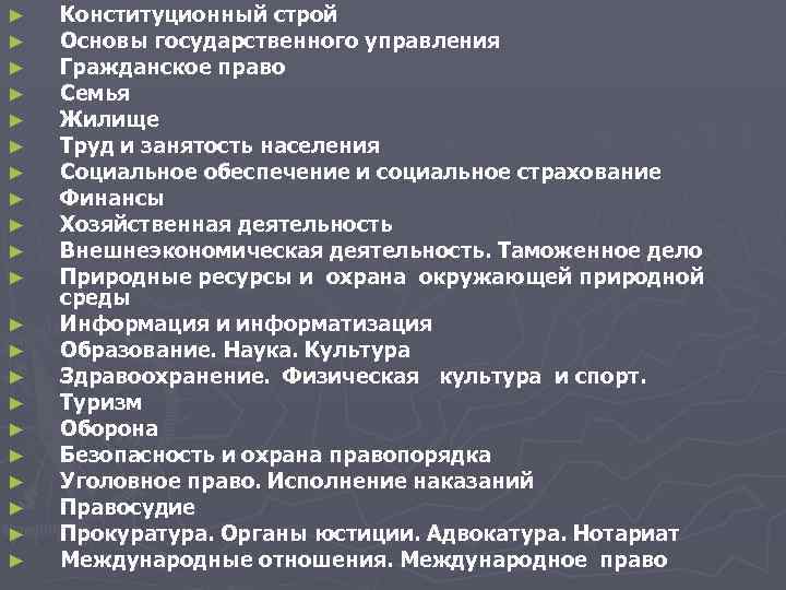 ► Конституционный строй ► Основы государственного управления ► Гражданское право ► ► Конституционный строй ► Основы государственного управления ► Гражданское право ►