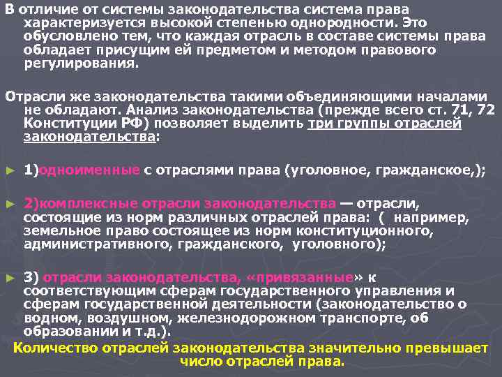 В отличие от системы законодательства система права характеризуется высокой степенью однородности. Это В отличие от системы законодательства система права характеризуется высокой степенью однородности. Это