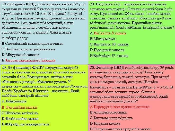 20. Фельдшер ШМД госпіталізував вагітну 25 р. із 20. Пацієнтка 22 р. звернулась зі