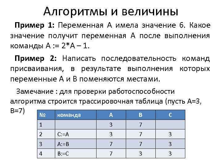 Значение величины 3