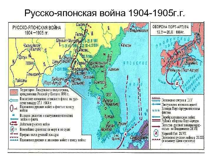 Название договора русско японской войны. Карта русско-японской войны 1904-1905 года ЕГЭ.