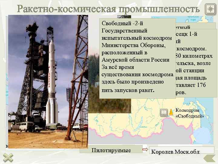   Ракетно-космическая промышленность Отрасль отличается Ракетно-космическая и полигоны    высокой наукоемкостью