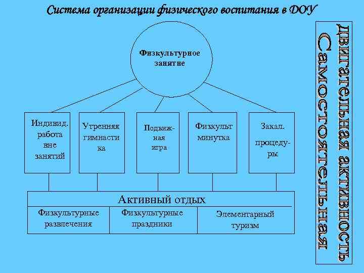   Система организации физического воспитания в ДОУ      Физкультурное