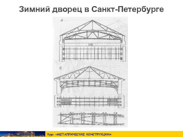 Зимний дворец в Санкт-Петербурге  Курс «МЕТАЛЛИЧЕСКИЕ КОНСТРУКЦИИ » 