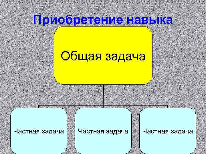 Приобретение навыка    Общая задача Частная задача 