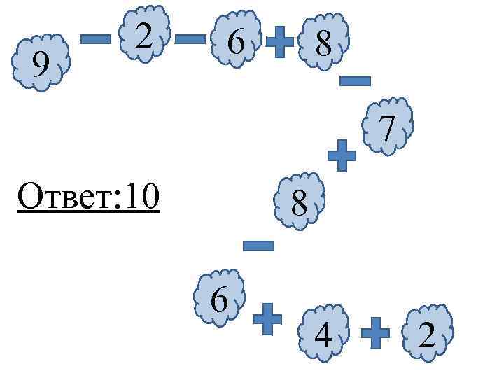  2  6  8 9    7 Ответ: 10 