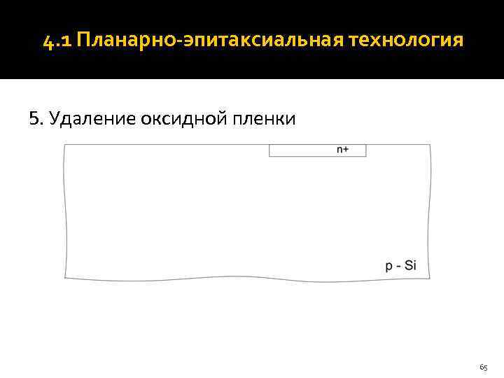  4. 1 Планарно-эпитаксиальная технология  5. Удаление оксидной пленки    65