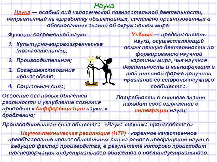 Наука — особый вид человеческой познавательной деятельности, направленный Наука — особый вид человеческой познавательной деятельности, направленный